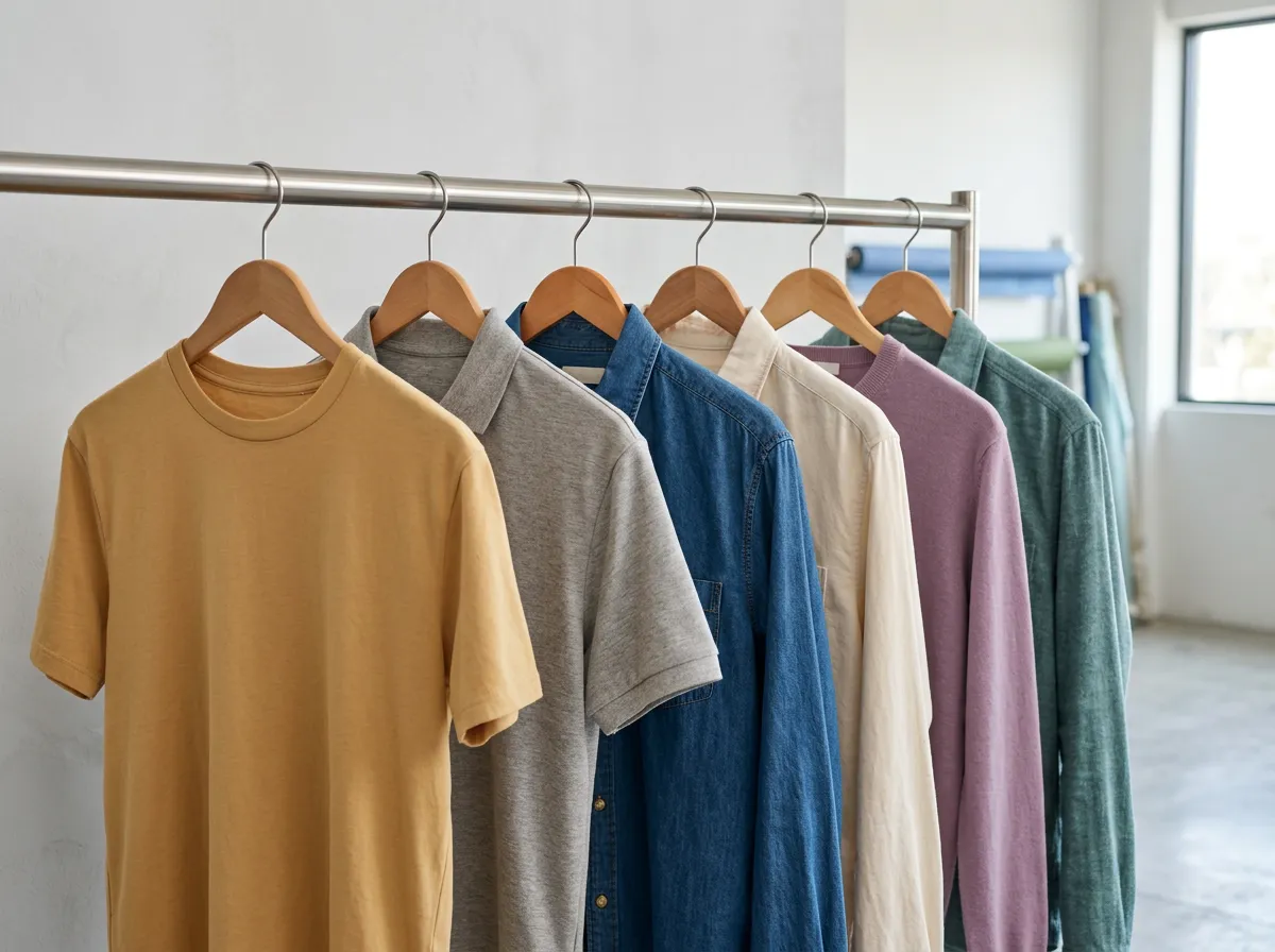 Ropa básica doblada en estante